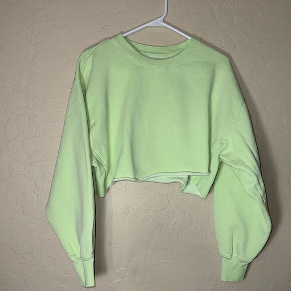 Aritzia tna cozy AF fleece long sleeve oversized sweatshirt crop top - Picture 1 of 4